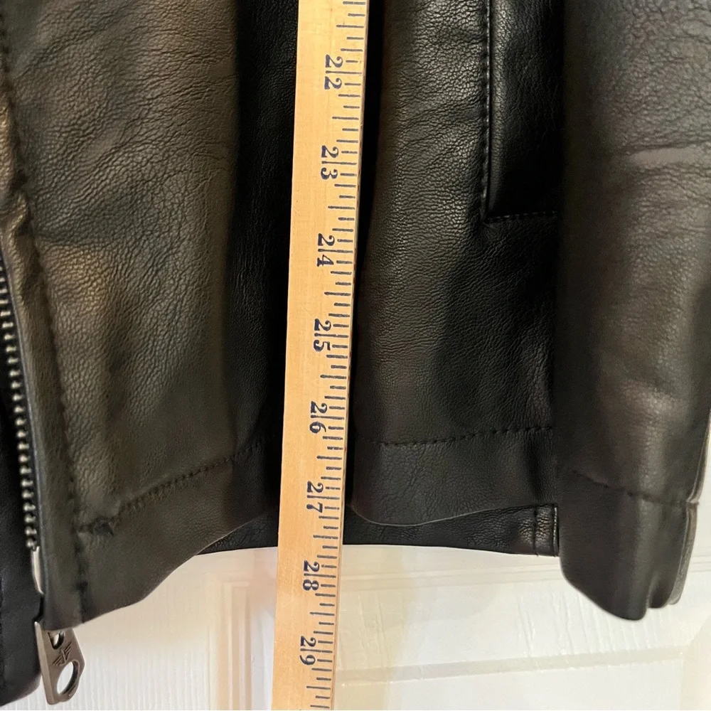 Cozy Dockers Bomber Jacket Faux Leather Brown Quilted Lining Size L - Picture 6 of 14